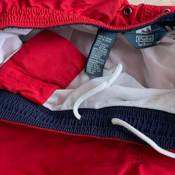 NWOT Polo Ralph Lauren Nylon Red Swim Shorts/Trunks for Men Size XL - Picture 8 of 8